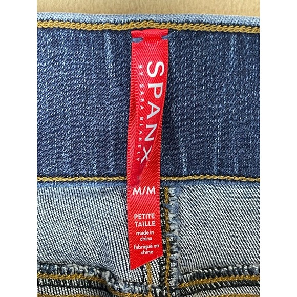 Spanx Jeans Womens Medium Blue Distressed Ankle Skinny Jean Pull On Adult - Picture 7 of 13